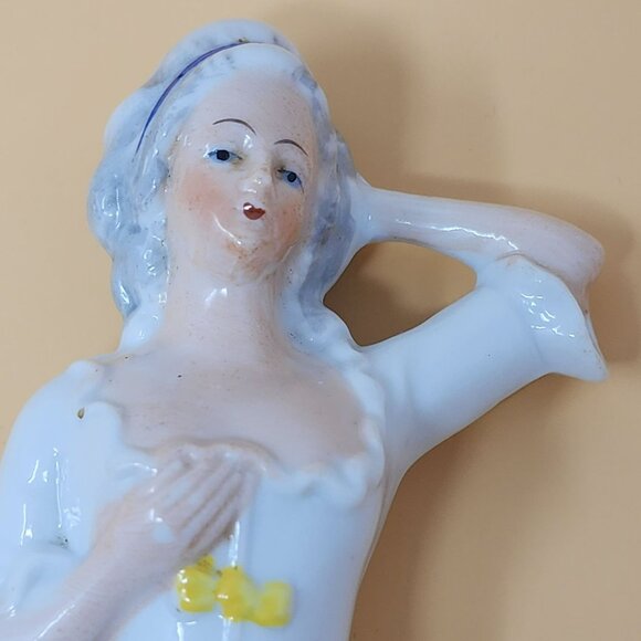 Vintage 2 German Porcelain Half Doll Figurines 1920s Pincushion Germany - Picture 11 of 11